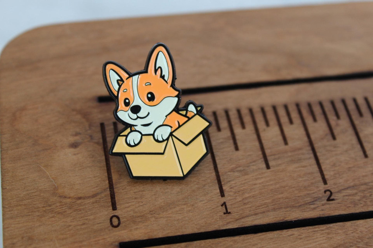 Puppy in a Box Enamel Pin, Dog Brooch