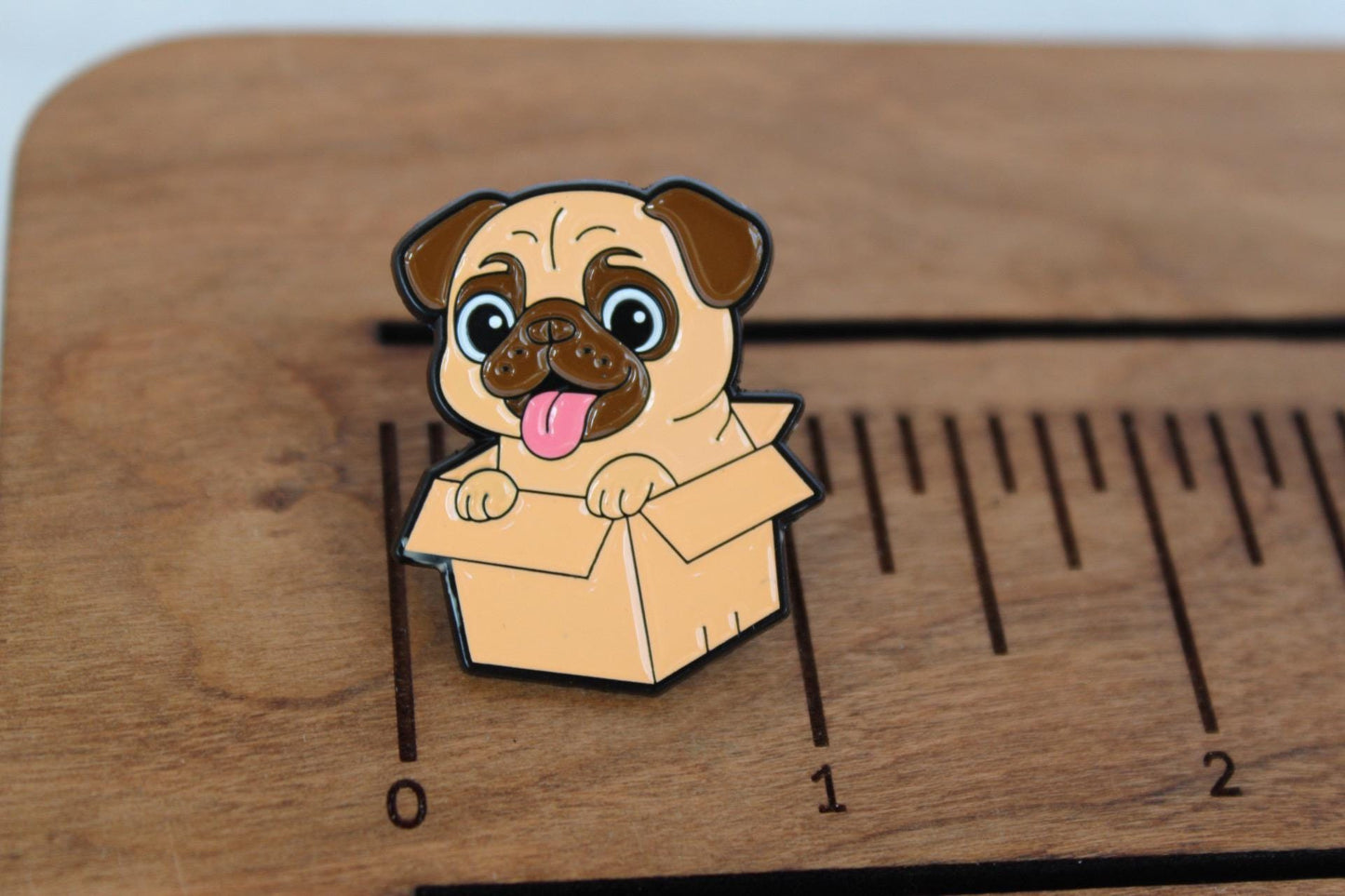 Puppy in a Box Enamel Pin, Dog Brooch
